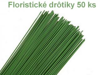 Floristické drôtiky zelené 50 ks č.28, 0,3 mm