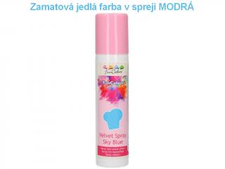 Jedlá sprejová farba zamatová MODRÁ 100 ml Funcakes