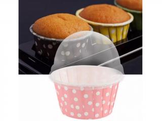 Košíček na muffin (cupcake) s ochranným plastovým krytom