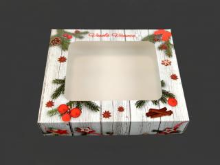 Krabička na vianočné pečivo biela s vetvičkami (250 g)