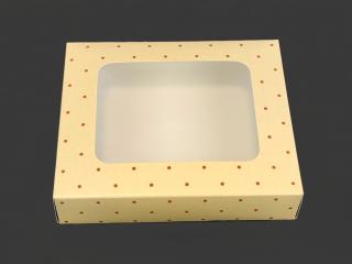 Krabička s okienkom krémová s bodkami (250 g)