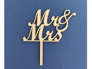 Mr & Mrs - drevený zápich