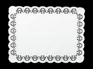 Ozdobný papier pod tortu (čipka/krajka) obdĺžnikový 30 x 40 cm (6 ks)