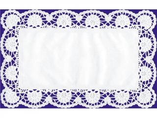 Ozdobný papier pod tortu / zákusky (čipka/krajka) obdĺžnikový 20 x 40 cm (6 ks)