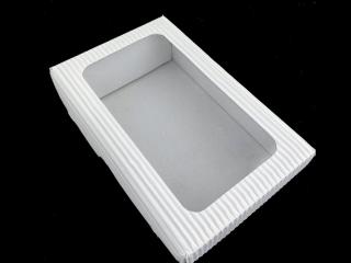 Papierová krabička biela s okienkom 15 x 10 x 3,5 cm