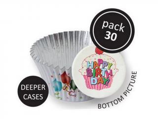 Papierové košíčky na pečenie HAPPY BIRTHDAY balóny 30 ks