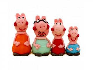 Peppa Pig - cukrové ozdoby na tortu 4 ks