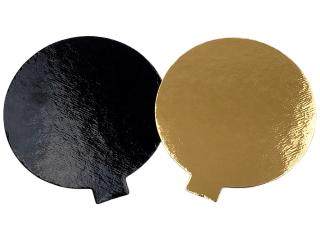 Podložka pod dezerty kruhová papierová čierna / zlatá Ø 10 cm