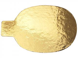 Podložka pod dezerty OVÁL papierová zlatá 10 x 6,5 cm