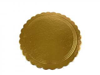 Podložka pod tortu hrubá zlatá/čierna s ozdobným okrajom  Ø 26 cm G2400