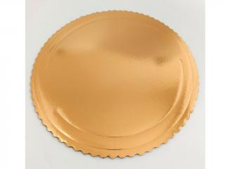 Podložka pod tortu hrubá zlatá/čierna s ozdobným okrajom  Ø 40 cm