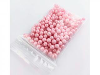 RUŽOVÉ guličky perleťové na zdobenie 20 g