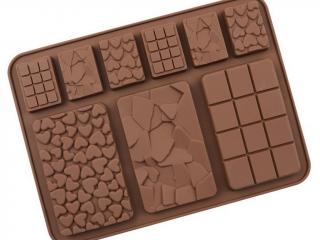 Silikónová forma na mini čokoládky 9 ks rôzne druhy