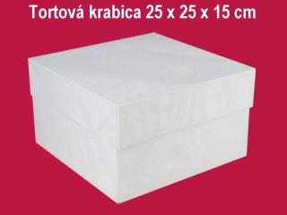 Tortová krabica papierová biela 25 x 25 x 15 cm