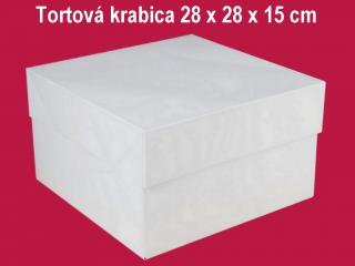 Tortová krabica papierová biela 28 x 28 x 15 cm