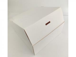 Tortová krabica papierová biela 30 x 30 x 12,5 cm