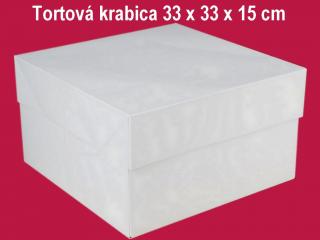 Tortová krabica papierová biela 33 x 33 x 15 cm