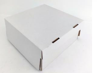 Tortová / zákusková krabica biela pevná 22 x 22 x 10 cm