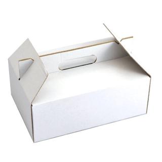 Zákusková krabica biela s úchytkou pevná 27 x 17,7 x 10,2 cm