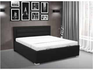 Čalúnená posteľ s elektrickým otváraním úložného priestoru IKARUS 160 Barva: eko čierná