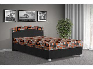 Čalúnená posteľ s úložným priestorom Aurelie 140x200cm čalúnenie: Čierna / Mega 023 oranžová