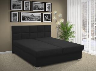 Čalúnená posteľ s úložným priestorom Morava 180 pelest / barva: PEVNÁ / Alova černá, pelest / matrac: HR PENA
