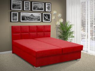 Čalúnená posteľ s úložným priestorom Morava 180 pelest / barva: PEVNÁ / Alova červená, pelest / matrac: HR PENA