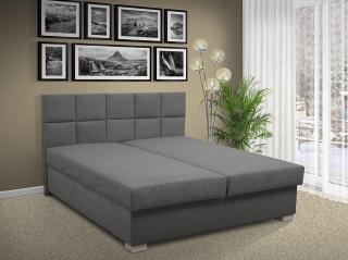 Čalúnená posteľ s úložným priestorom Morava 180 pelest / barva: PEVNÁ / Alova šedá, pelest / matrac: HR PENA