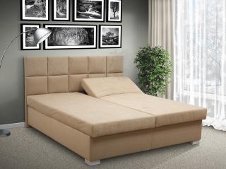 Čalúnená posteľ s úložným priestorom Morava 180 pelest / barva: POLOHOVACÍ / Alova béžová, pelest / matrac: HR PENA