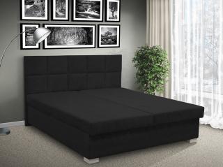 Čalúnená posteľ s úložným priestorom Morava 180 pelest / barva: POLOHOVACÍ / Alova černá, pelest / matrac: HR PENA
