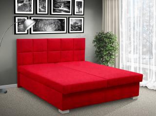 Čalúnená posteľ s úložným priestorom Morava 180 pelest / barva: POLOHOVACÍ / Alova červená, pelest / matrac: HR PENA