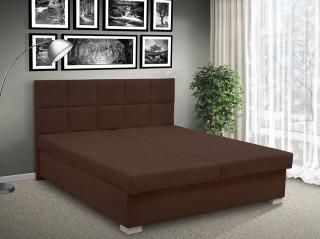 Čalúnená posteľ s úložným priestorom Morava 180 pelest / barva: POLOHOVACÍ / Alova hnědá, pelest / matrac: HR PENA