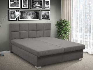 Čalúnená posteľ s úložným priestorom Morava 180 pelest / barva: POLOHOVACÍ / Alova šedá, pelest / matrac: HR PENA