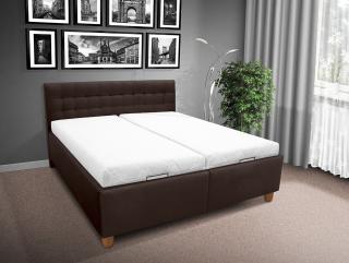 Čalúnená posteľ s úložným priestorom Perla 180 Barva: eko hnědá