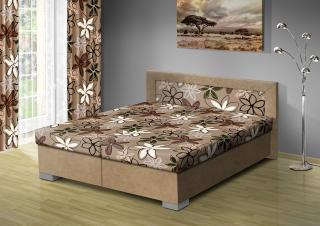Čalúnená posteľ s úložným priestorom Vanessa 170x200 čalúnenie: béžová/MEGA 17 hnedá, Typ roštov: polohovacie