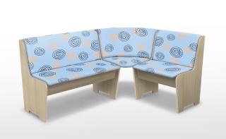 Jedálenská rohová lavica farba lamina: agát (akát), farba čalouněnie: Mega 31 modrá