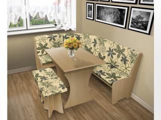 Jedálenská rohová lavica sa štokrlemi a stolom farba lamina: agát (akát), farba čalouněnie: Mega 017 sivá
