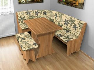 Jedálenská rohová lavica sa štokrlemi a stolom farba lamina: dub sonoma, farba čalouněnie: Mega 017 sivá