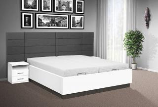 Luxusná manželská posteľ Leon 180 s úložným priestorom farba lamina: biela 113