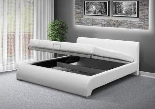 Manželská posteľ 200x160 cm z eko kože Seina farba čalounění: EKO koža sivá