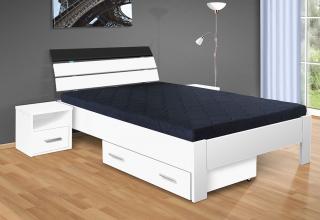 Manželská posteľ Darina 200x160 cm farba lamina: biela 113, typ úložného priestoru: úložný priestor - šuplík, typ matraca: matraca 15 cm