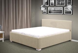 Manželská posteľ Fanny 180x200 cm matrac: Matraca 17 cm sendvičová, farba čalúnenie: eko koža béžová, úložný priestor: bez úložného priestoru