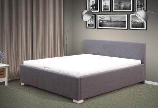 Manželská posteľ Fanny 180x200 cm matrac: Matraca 17 cm sendvičová, farba čalúnenie: eko koža šedá, úložný priestor: bez úložného priestoru