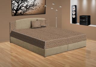 Manželská posteľ s úložným priestorom Lora 160x200 Barva: béžová/Mega 20 hnědá