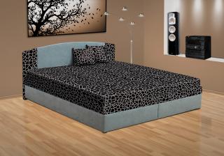 Manželská posteľ s úložným priestorom Lora 160x200 Barva: šedá/Mega 20 černá
