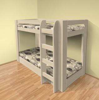Poschodová posteľ PATR - 1 HIT dekor lamina: Antracit, matrac: MATRACE 14cm, PUR/HR