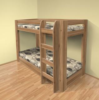 poschodová posteľ PATR - 1 HIT dekor lamina: OŘECH LYON 9614, matrac: MATRACE 14cm, PUR/HR