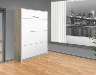 Sklápacia posteľ VS 1054 P - 200x140 cm A nosnost postele: štandardná nosnosť, farba lamina: dub sonoma/biele dvere