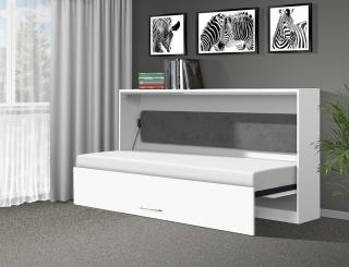 Sklápacia posteľ VS1056, 200x90cm farba lamina: Biela, Varianta dverí: matné