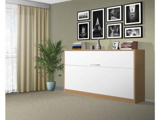 Sklápacia posteľ VS1056, 200x90cm farba lamina: buk/biele dvere, Varianta dverí: lesklé
